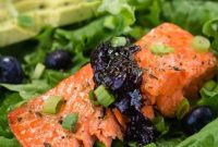 Salmon Salad with Balsamic Blueberry Dressing
