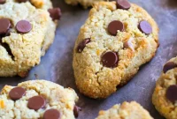 Paleo Almond Flour Chocolate Chip Scones with Orange & Ginger