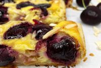 Cherry Puff Pastry Tart Recipe with Fresh Cherries