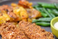 Garlic Almond Chicken Tenders with Roasted Garlic Aioli Recipe