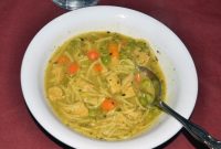 Homemade Vegetarian Chicken Noodle Soup for National Soup Month