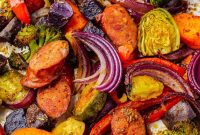 Sheet Pan Sausage and Roasted Vegetables with Herbs