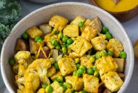 Curried Tofu Salad with Crunchy Veggies and Herb Dressing