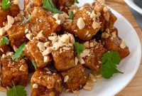 Crispy Pan-Fried Tofu with Sweet Hoisin Glaze