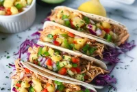 Smoky Shredded BBQ Chicken Tacos with Tangy Slaw