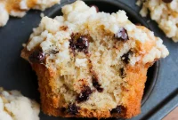 Chocolate Chip Streusel Muffins with Crunchy Cinnamon Topping