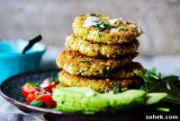 Crispy Chickpea Egg Fritters with Creamy Tahini Drizzle