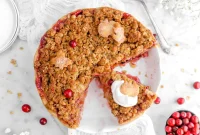 Apple Cranberry Crumble Pie Recipe with Buttery Oat Topping