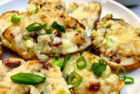 Crispy Loaded Potato Skins with Cheesy Bacon Filling