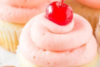Cherry Almond Cupcakes with Cherry Glaze and Almond Crumble