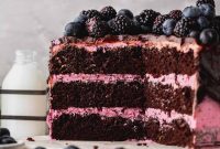 Blueberry Chocolate Layer Cake with Cream Cheese Frosting