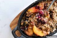 Peach and Blackberry Crisp for Two — Quick Summer Dessert