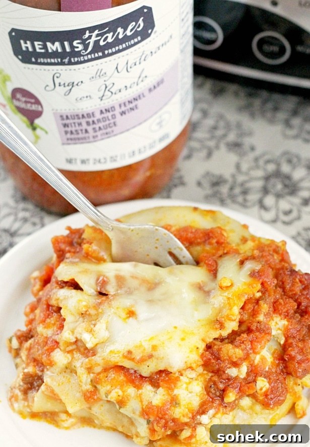 Slow Cooker Lasagna #slowcooker #lasagna #ad