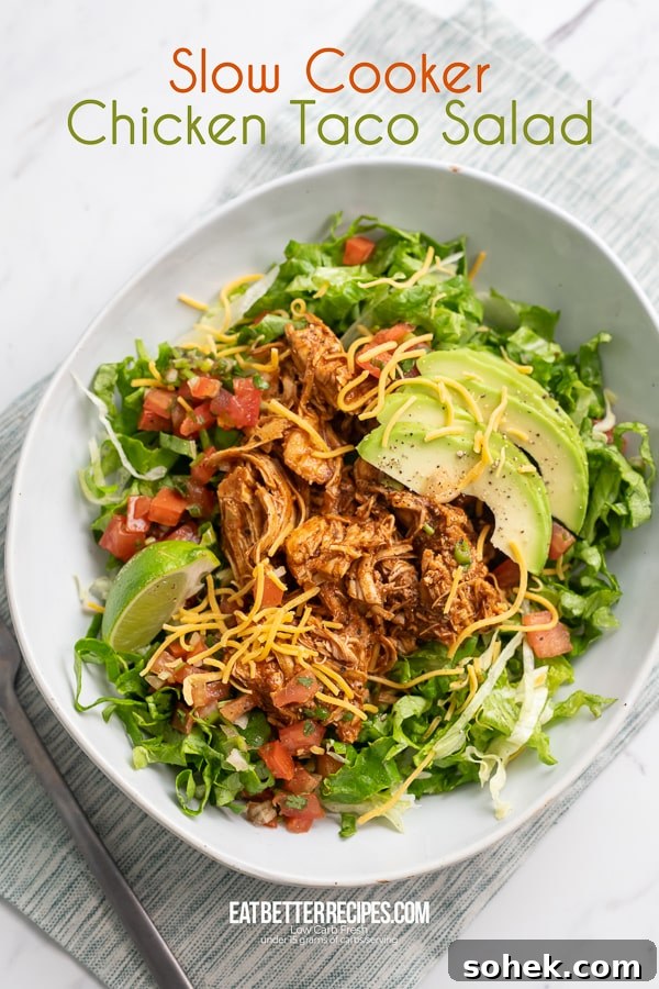 Slow Cooker Mexican Chicken Recipe | EatBetterRecipes.com Slow Cooker Mexican Chicken in a bowl