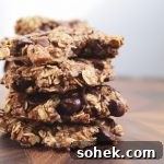 Healthy Cowboy Cookies Recipe (Vegan, Gluten-Free) -- Made with only 9 ingredients, with no added oils, sugars, flours, or eggs! | @sinfulnutrition | www.sinfulnutrition.com