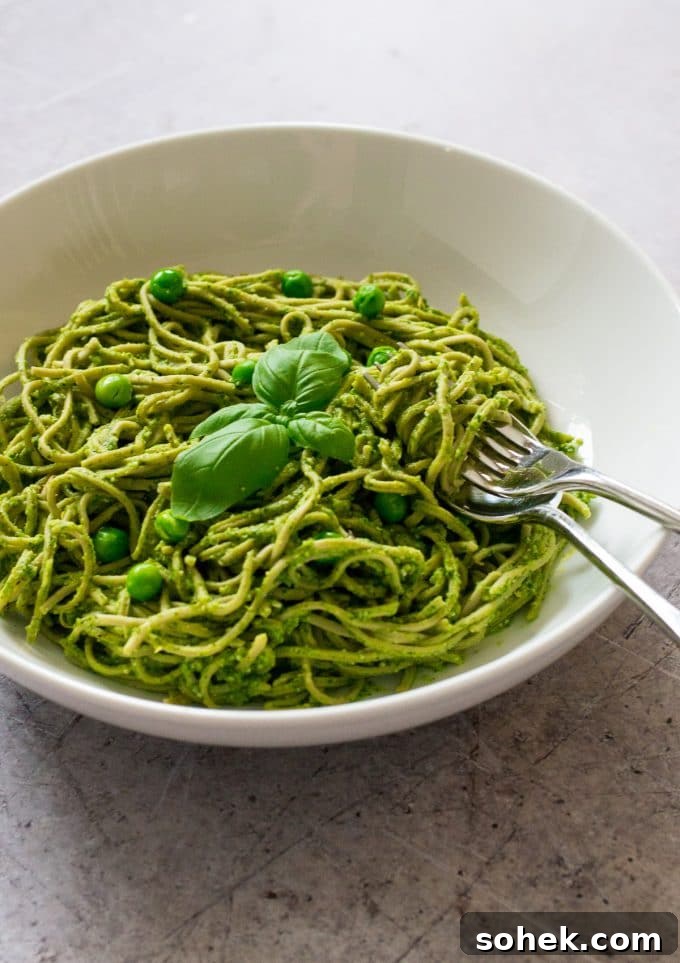 Creamy Vegan Basil Pesto Recipe for Pasta, Sandwiches & Dips 9 Super-Green Spaghetti