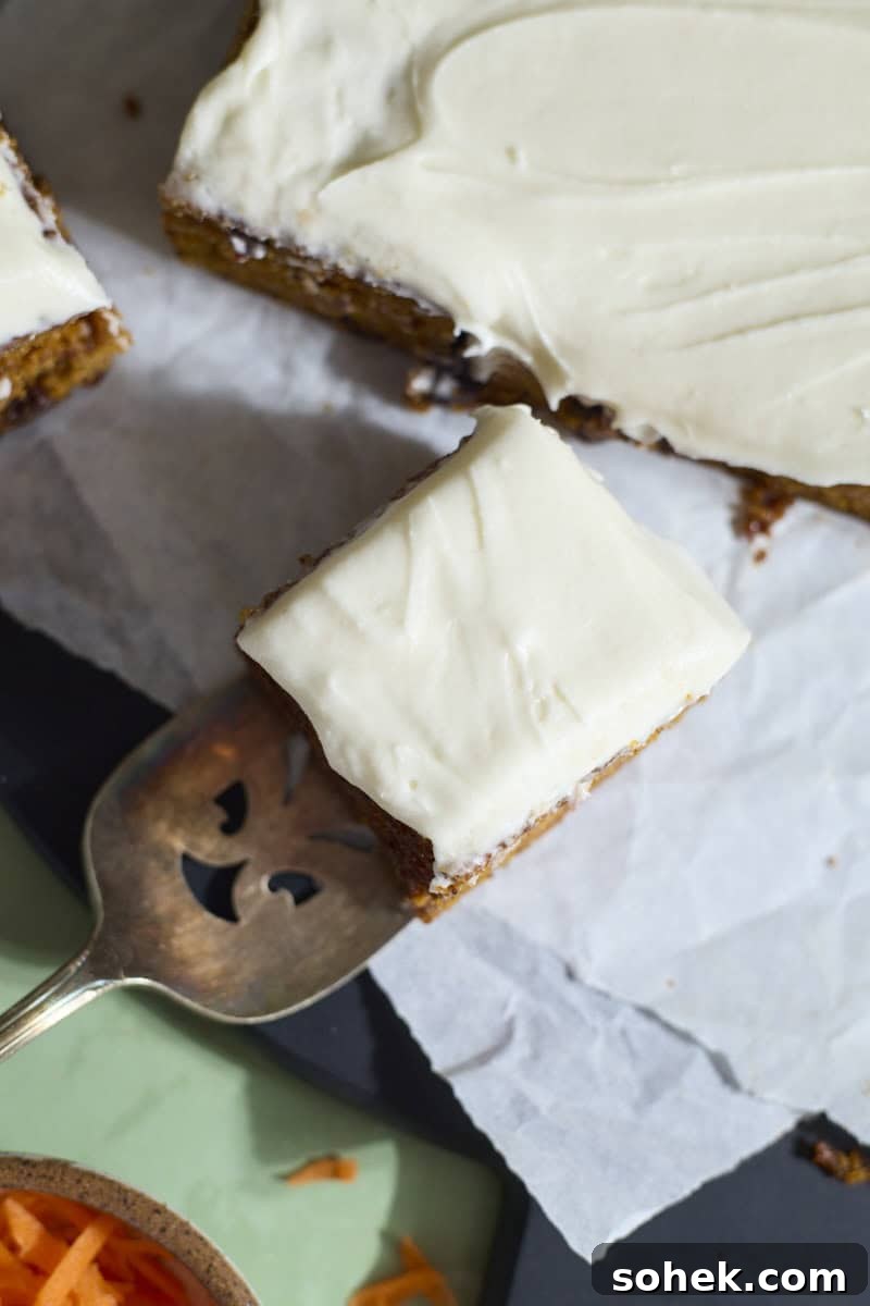 Sourdough Discard Carrot Cake Recipe for Moist, Flavorful Loaf 2 An overhead view of a slice of Sourdough Discard Carrot Cake.