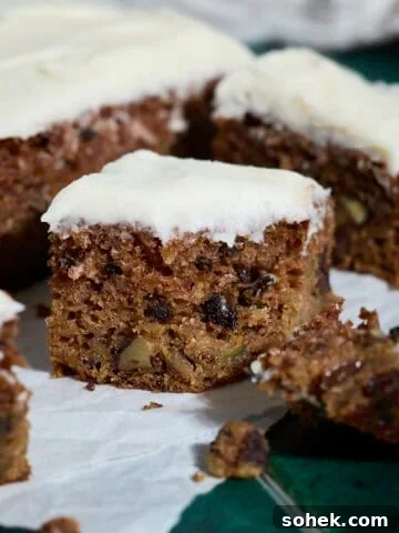 A slice of Sourdough Zucchini Cake.