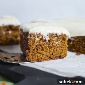 Sourdough Discard Carrot Cake Recipe for Moist, Flavorful Loaf 17 A side view of a piece of Sourdough Discard Carrot Cake.