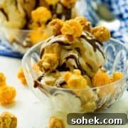 Butterscotch and hot fudge sauce