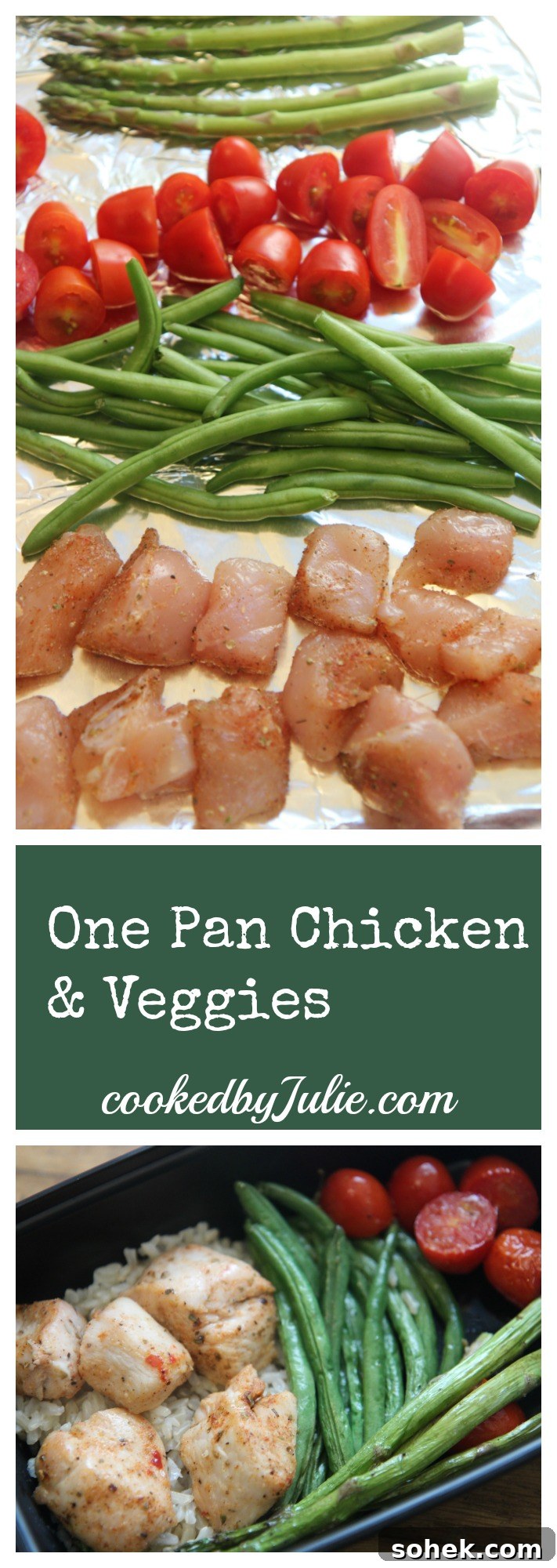 One Pan Chicken and Veggies Recipe with Video from Cooked By Julie