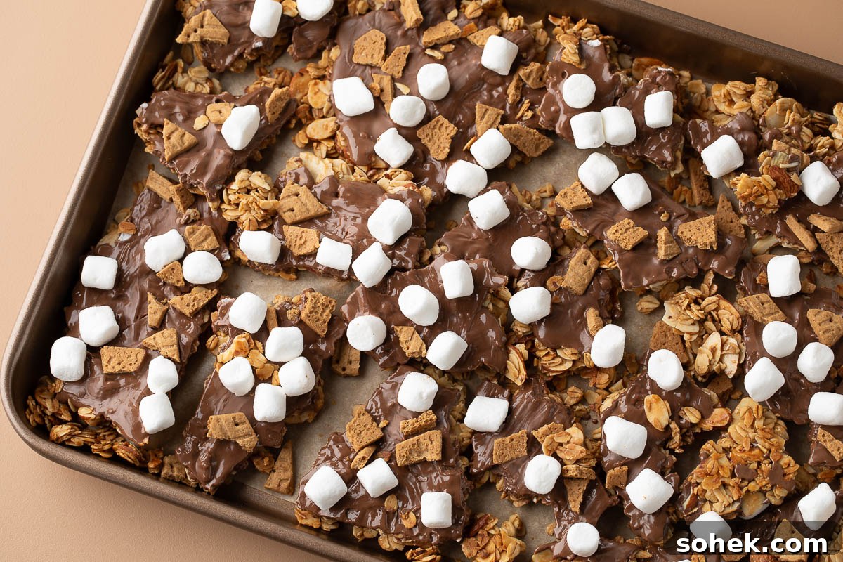 S'mores Granola Bark Recipe — Crunchy Chocolate & Marshmallow Snack 6 img 128592 5