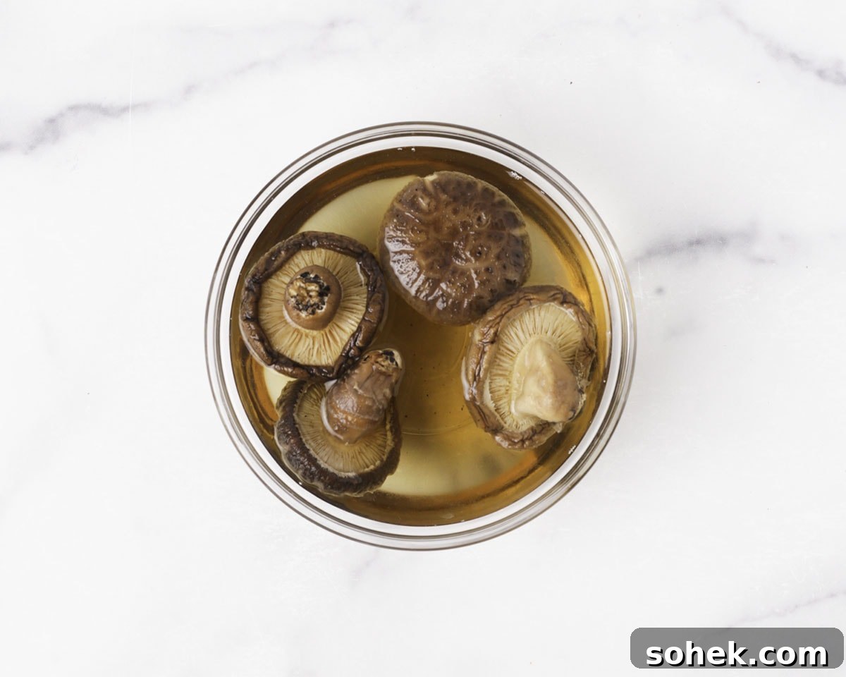 Cantonese Shumai (Siu Mai): Classic Pork Dumplings Recipe 10 Shiitake mushrooms soaking