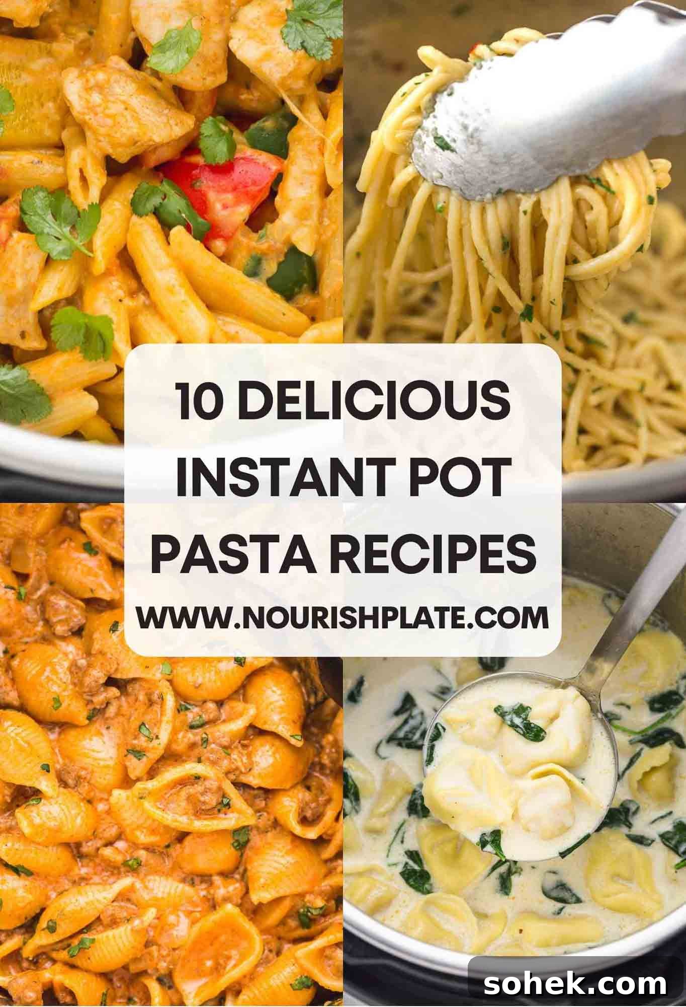 10 Flavorful Instant Pot Pasta Recipes for Quick Dinners 2 10 Delicious Instant Pot Pasta Recipes with overlay text
