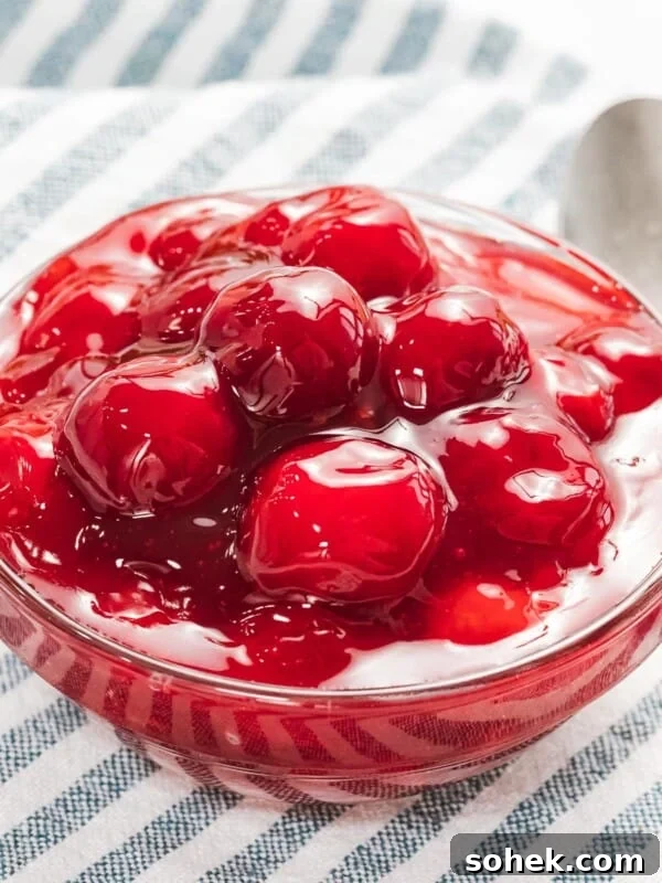 Homemade Raspberry Sauce Recipe for Desserts and Toppings 11 Cherry sauce used for topping desserts like cheesecake.