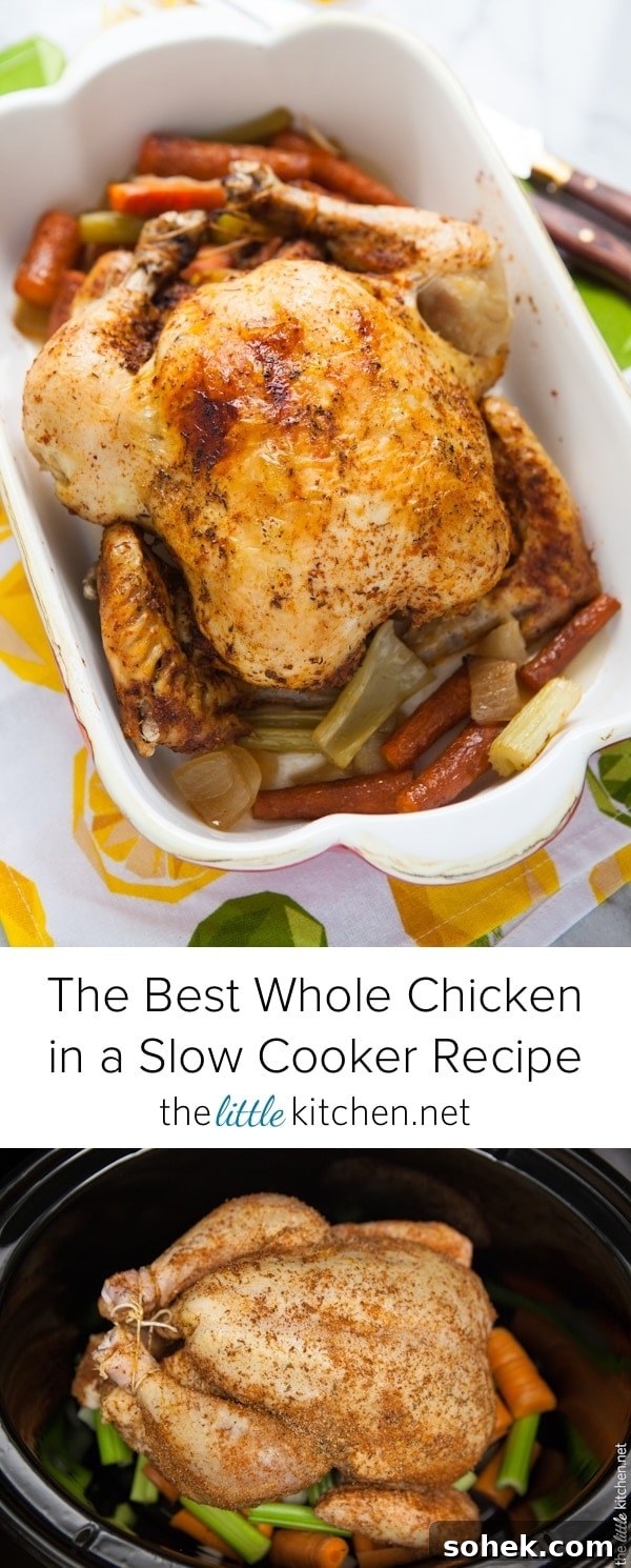 The Best Whole Chicken in a Slow Cooker Recipe from thelittlekitchen.net