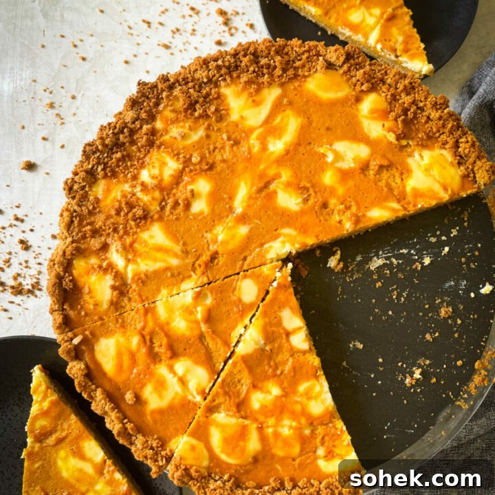 Marbled Pumpkin Cheesecake Tart | Sarcastic Cooking