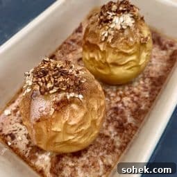 Baked Apples with cinnamon & oats ready to eat