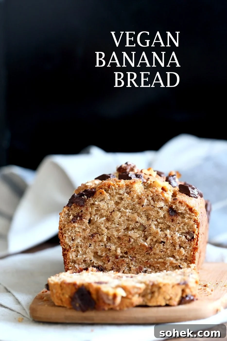 One-Bowl Vegan Banana Bread with Toasted Walnuts & Coconut 2 Vegan Banana Bread with Walnuts. Classic super moist Banana bread with toasted nuts and coconut. No Palm oil. 1 Bowl #Vegan #Recipe #veganricha | VeganRicha.com.