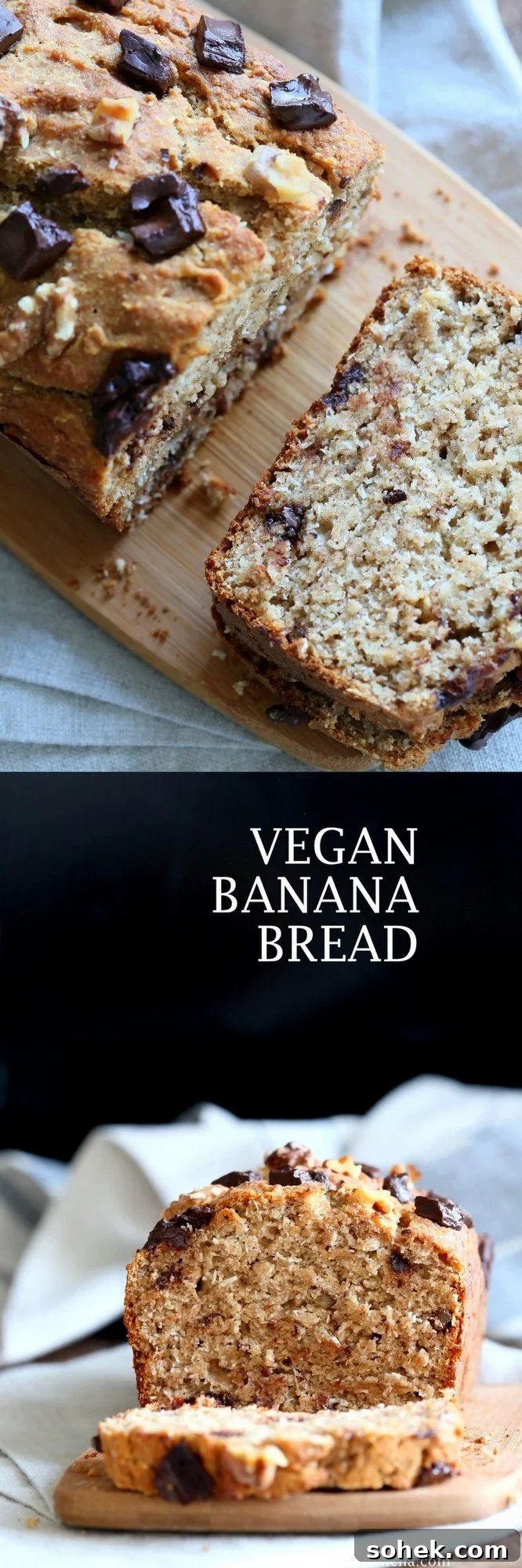 One-Bowl Vegan Banana Bread with Toasted Walnuts & Coconut 4 Vegan Banana Bread with Walnuts. Classic super moist Banana bread with toasted nuts and coconut. No Palm oil. #Vegan #Recipe #veganricha | VeganRicha.com.