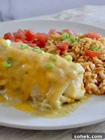 Green Chili Chicken Burritos