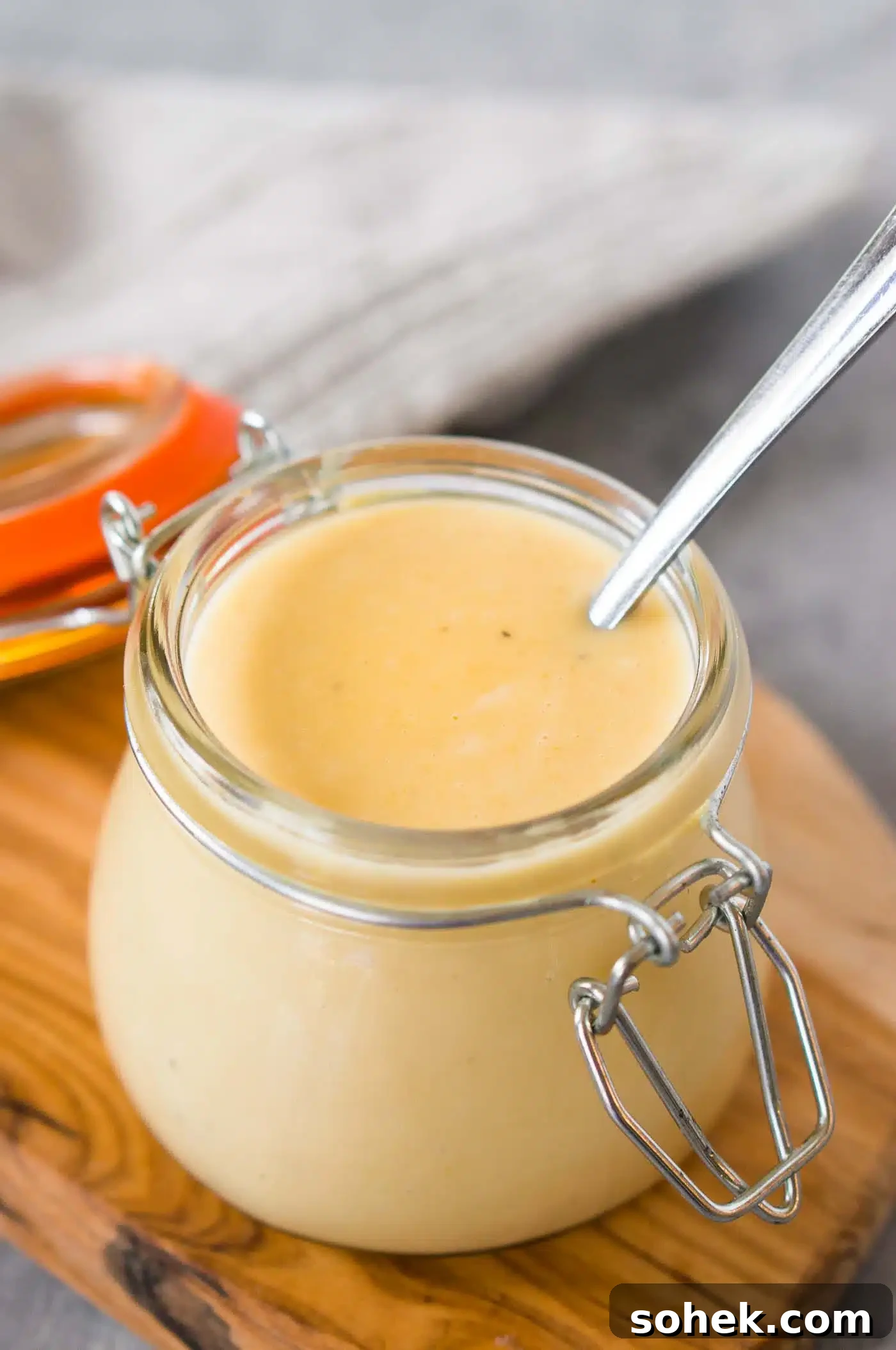 Homemade Honey Mustard Sauce Recipe for Dipping & Dressings 2 homemade honey mustard sauce in a jar
