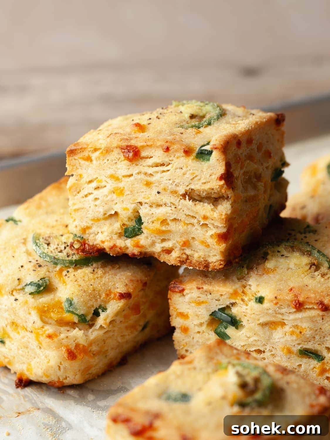 Gluten-Free Jalapeño Cheddar Biscuits Recipe for Crispy Flavor 9 stacked gluten free jalapeño cheddar biscuits