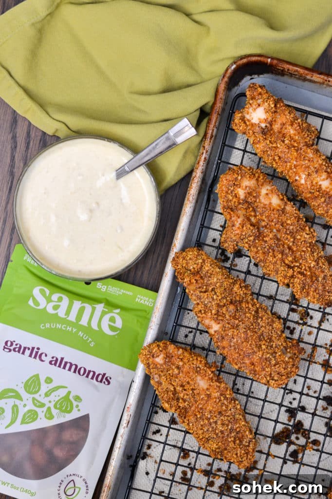 Garlic Almond Chicken Tenders with Roasted Garlic Aioli Recipe 2 Garlic almond chicken tenders