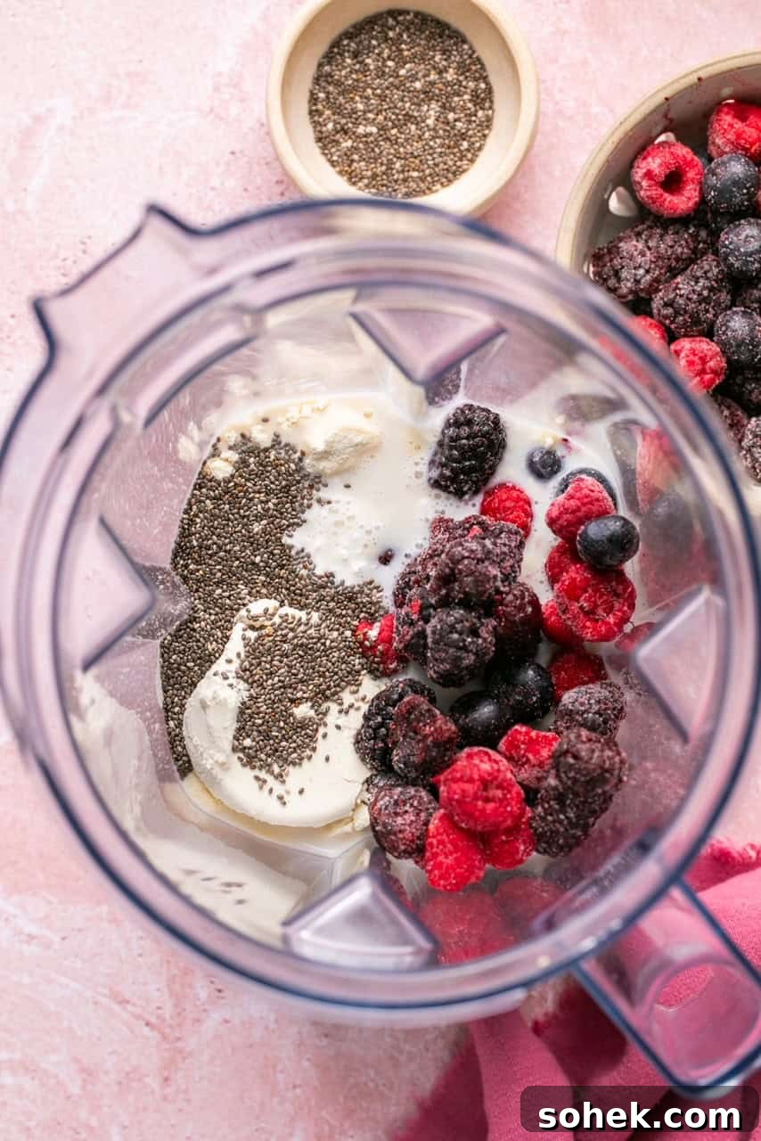 recipe ingredients in a blender