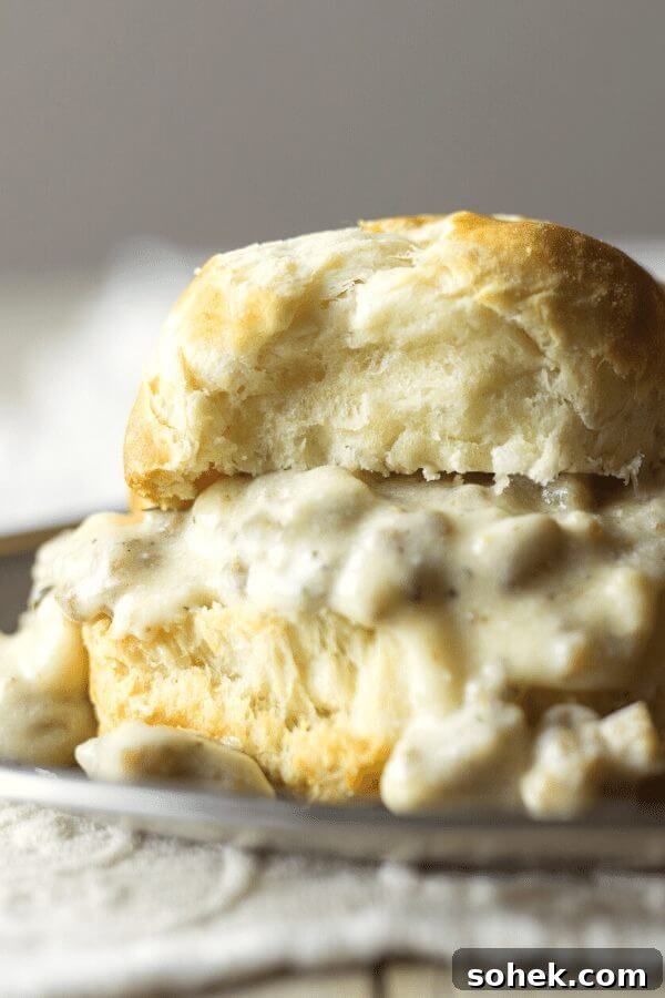 Southern Buttermilk Biscuits and Sausage Gravy