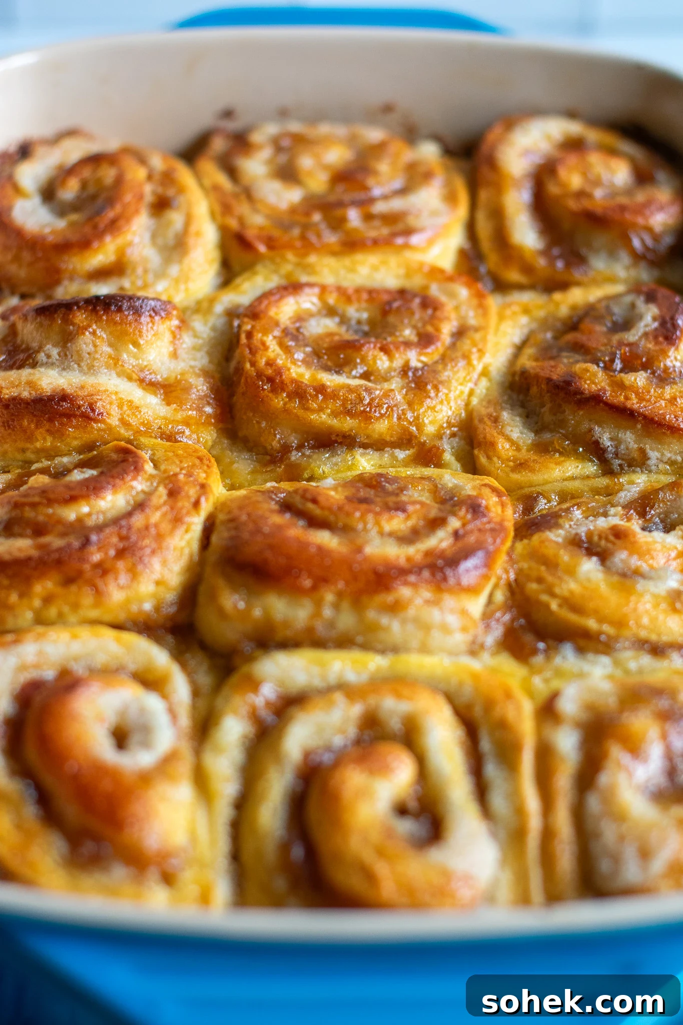 Rhubarb Almond Buns (Rabarber Scones with Almond Filling) 3 Rhubarb and marzipan swirls in a pan.