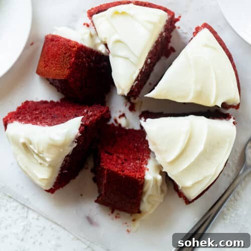 sliced mini red velvet cake recipe