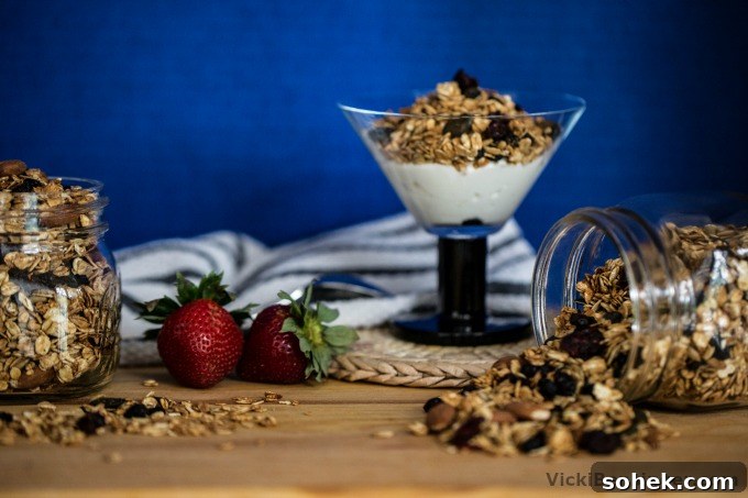 Crunchy Homemade Granola Recipe for Breakfast & Snacks 7 Homemade Granola with Dried Fruit & Nuts