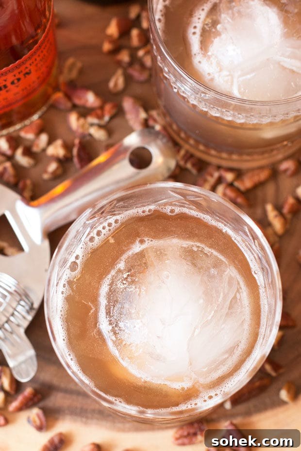 Pecan Pie Manhattan Cocktail Recipe: Bourbon Dessert Drink 6 Pecan Pie Manhattan | cakenknife.com