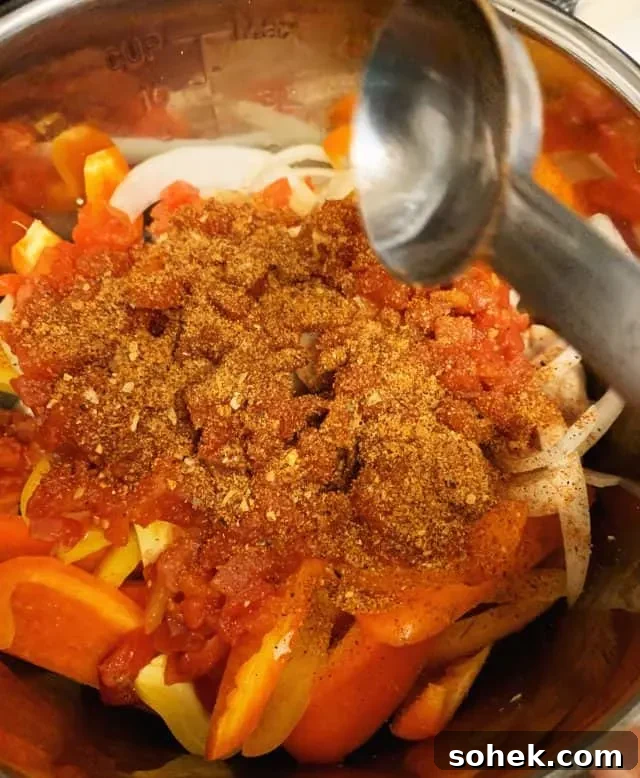 Keto Low-Carb Instant Pot Chicken Fajitas 5 add seasoning chicken fajitas in instant pot