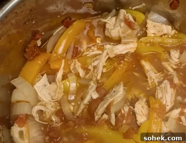 Keto Low-Carb Instant Pot Chicken Fajitas 6 chicken fajitas in instant pot cooked