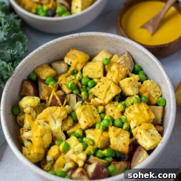 image curry tofu salad with turmeric tahini drizzle