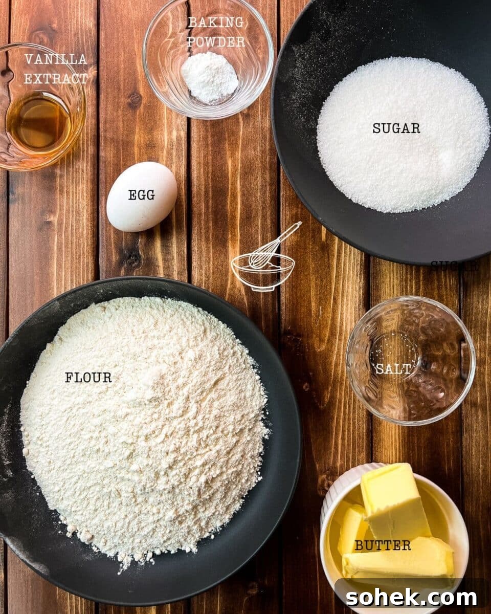 No-Chill Cut-Out Sugar Cookies Recipe — Soft, Ready-to-Roll 3 A few simple ingredients are required to make theses gorgeous no chill sugar cookies!