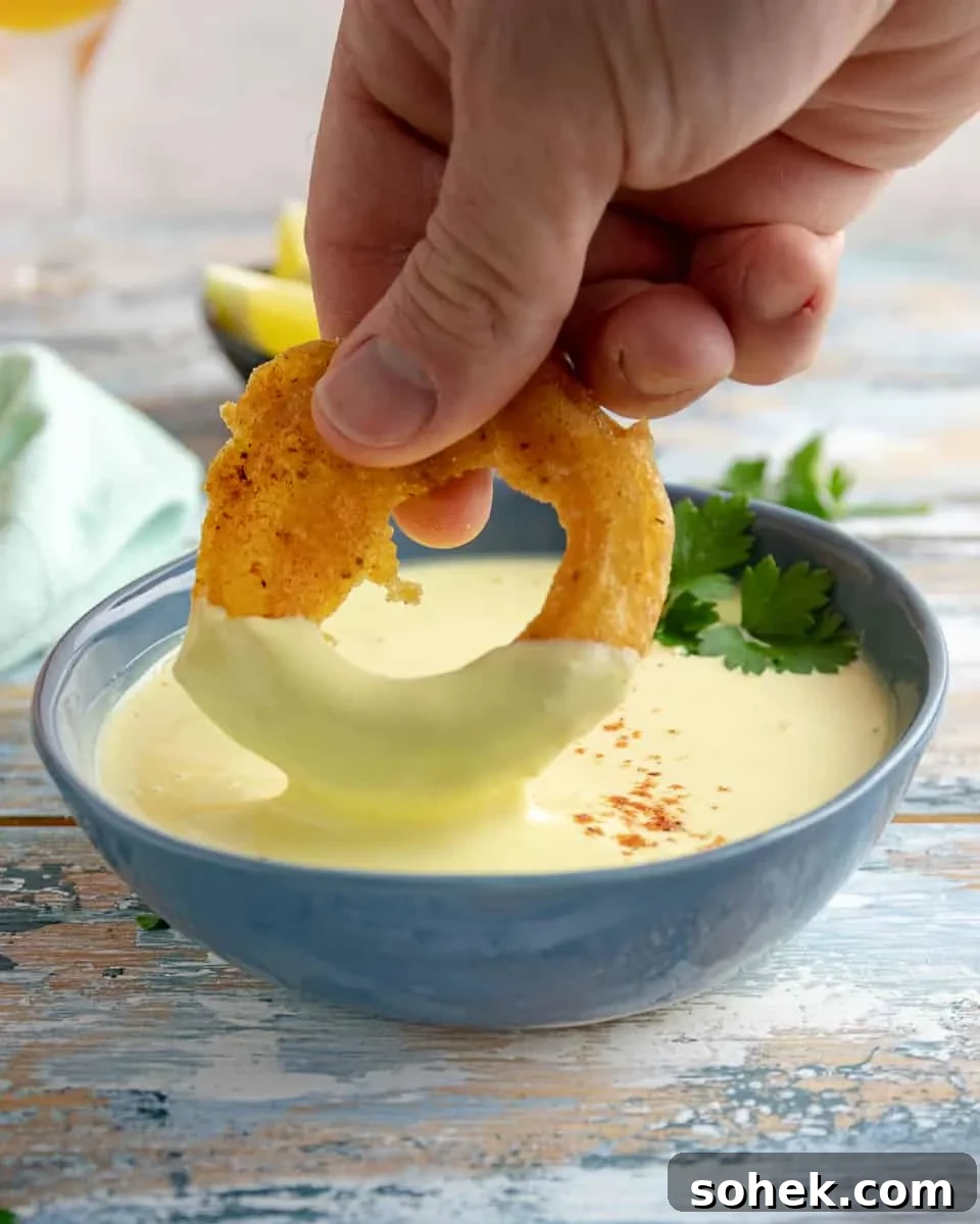 Old Bay Onion Rings with Tangy Lemon Dipping Sauce 6 onion ring dipping sauce
