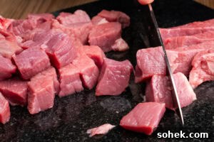 Greggs-Style Steak Bake Recipe: How to Make It at Home 5 Chopping stewing steak into small cubes